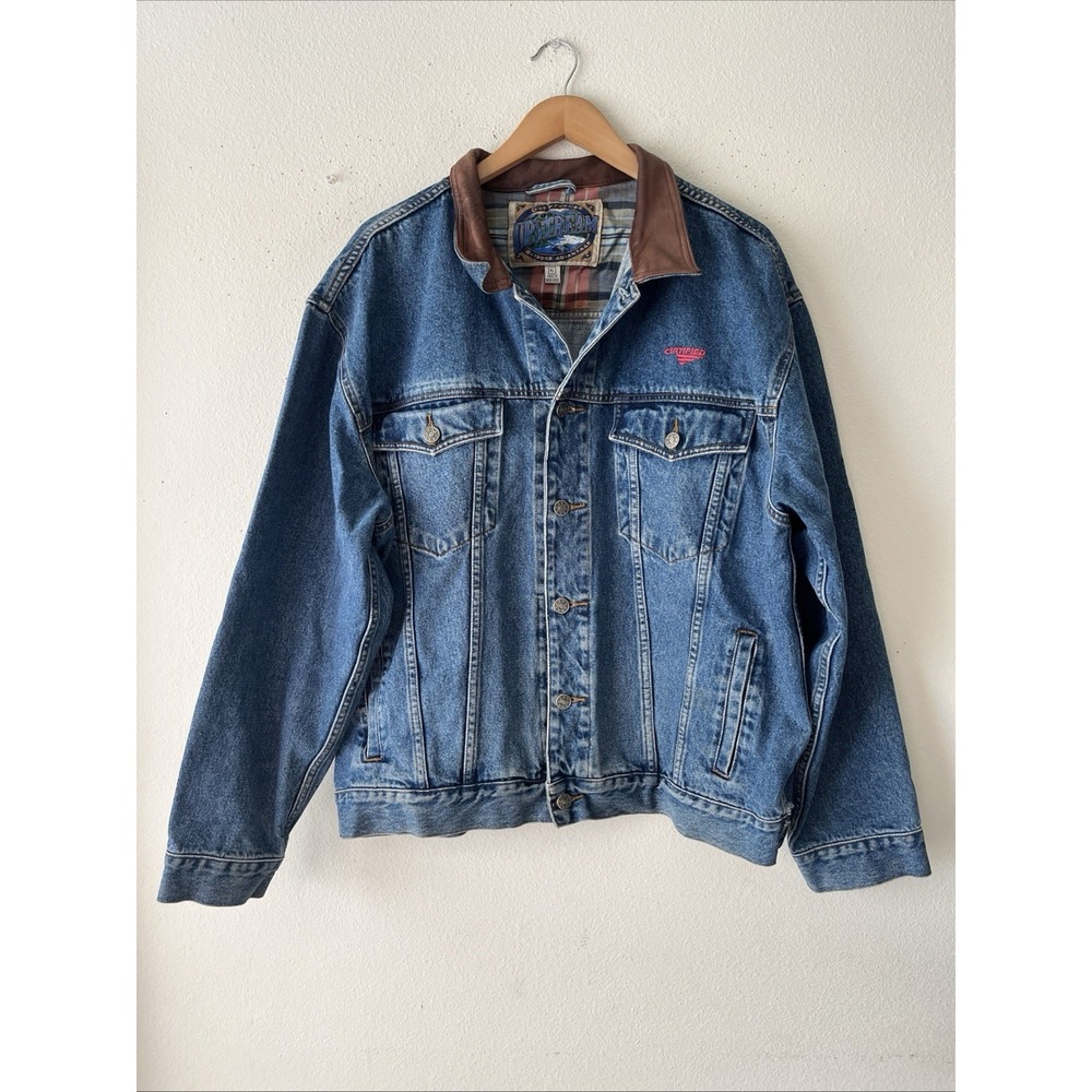 Vtg Chore Coat Men XL Jacket Denim Jean  Upstream Barn  Distressed Rough Rider